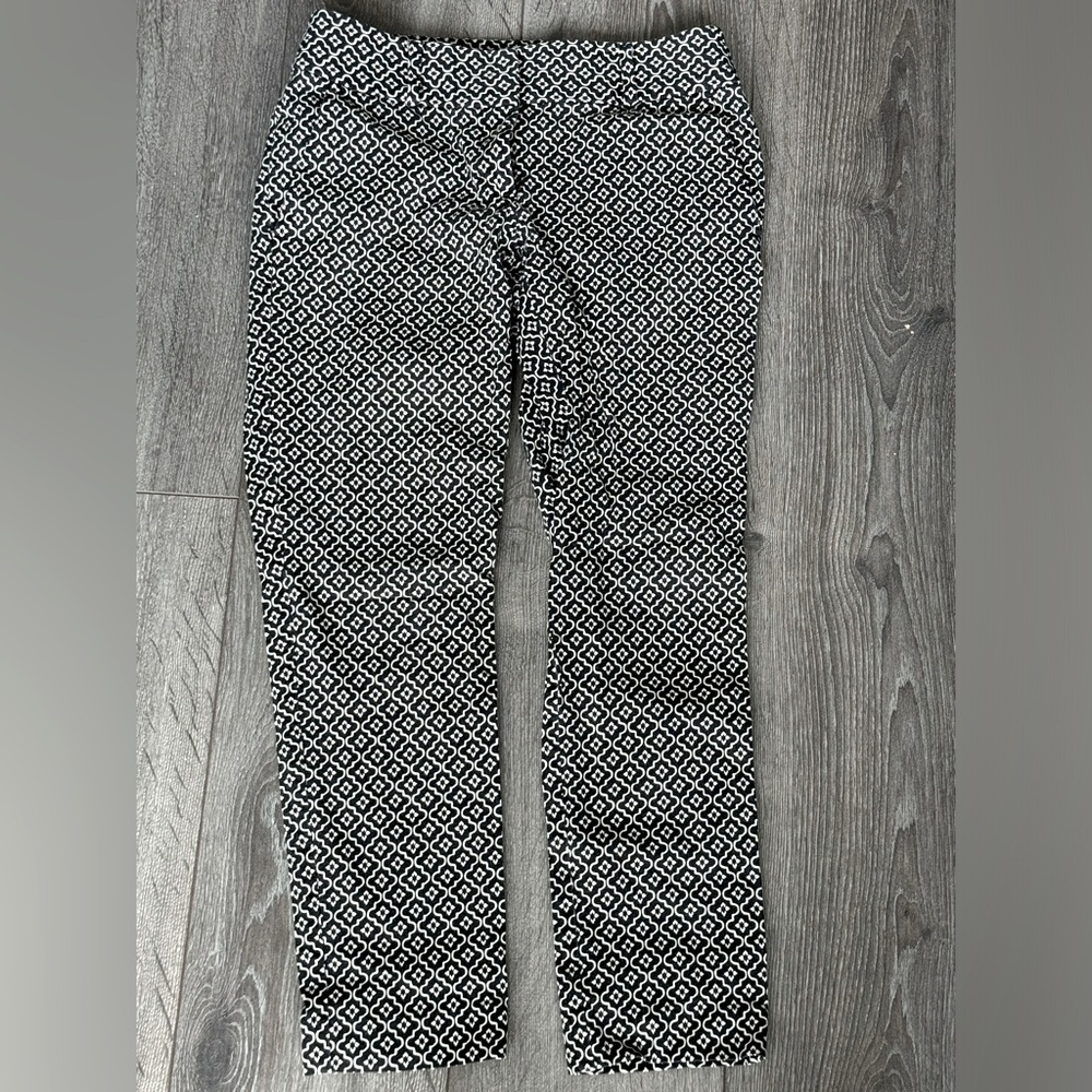 Black and Cream Straight Leg Trousers